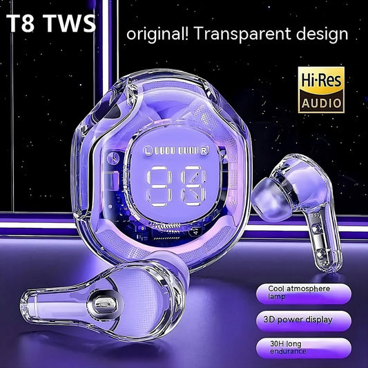 T8 TWS Bluetooth Earbuds: Premium Hi-Fi Sound with LED Display & Advanced ENC Technology for Active Lifestyles