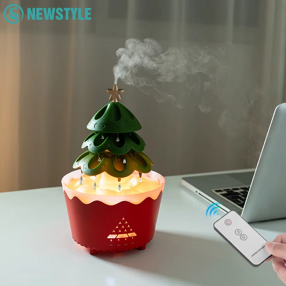 Transform Your Space with the Multifunctional Rotating Jellyfish Night Light: A Humidifier and Essential Oil Diffuser in Fun Christmas Tree and UFO Designs!