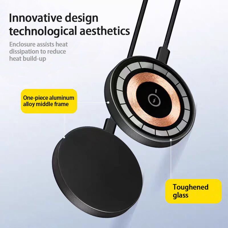 SmartLiveGlow™ Qi2 Magnetic Wireless Charger – 15W Fast Charging for iPhone 12 to 16 Series