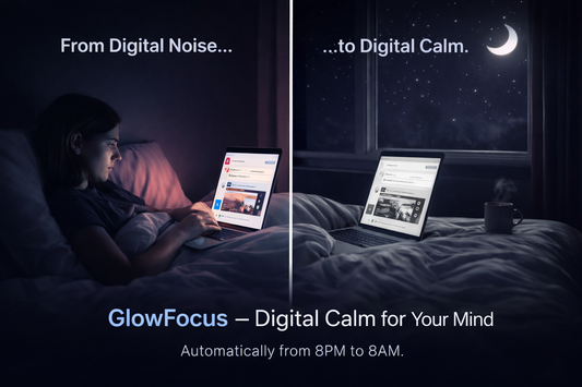 GlowFocus Chrome extension for digital wellness and reduced screen anxiety at night